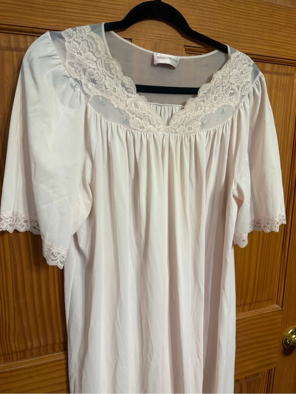 Vintage Lingerie Classic Lace-Trim Nightgown and Housecoat - Pink Large